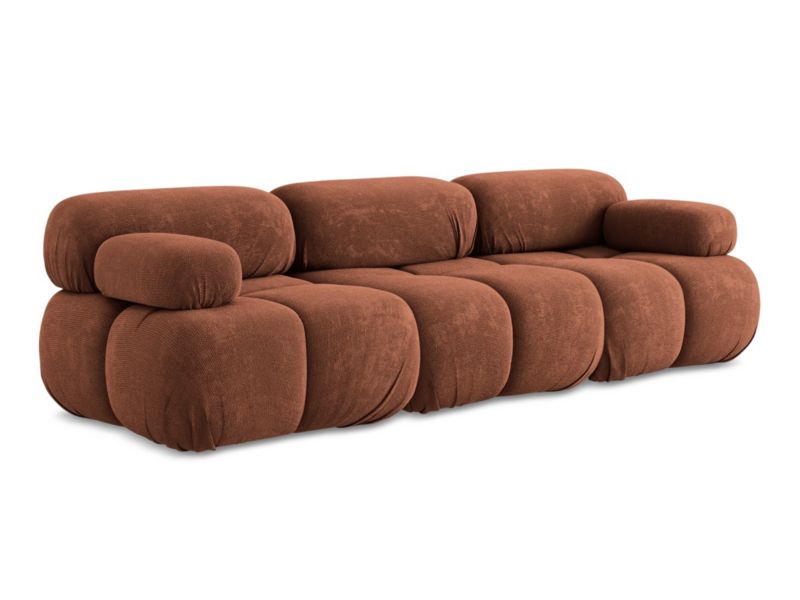 3-osobowa kanapa modułowa LaMiaSofa SANREMO z tkaniny szenilowej 285x96 cm terakota 1 szt.