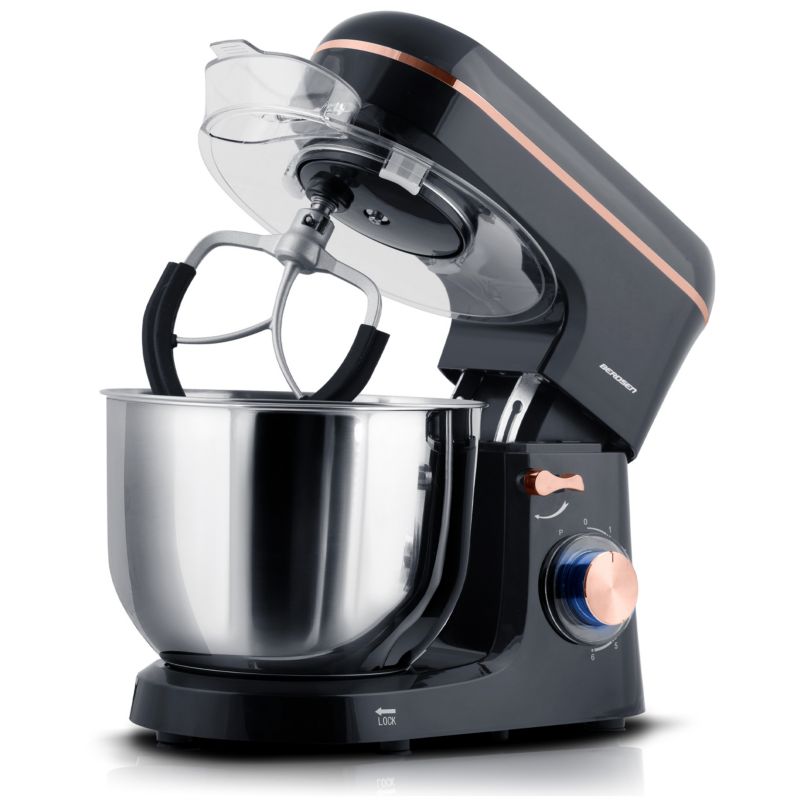 Robot kuchenny planetarny mikser Berdsen 1400W stal nierdzewna 6l czarno-złoty 1szt.