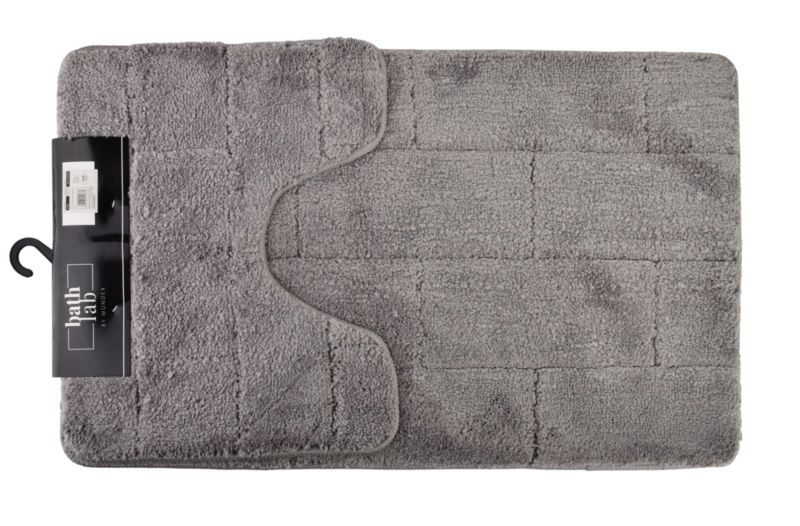Dywaniki łazienkowe poliester ZAC Komplet MONDEX 50x37+50x80 cm szare 2szt kpl