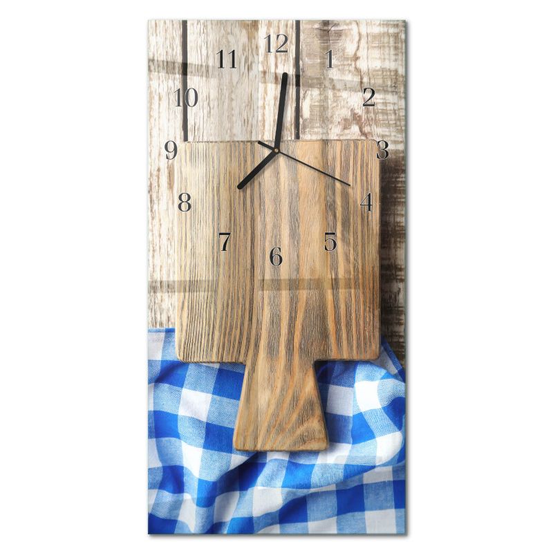 Zegar Ścienny Do Kuchni Tulup 30x60 cm z Czarnymi Wskazówkami Deski do Krojenia 1 szt.