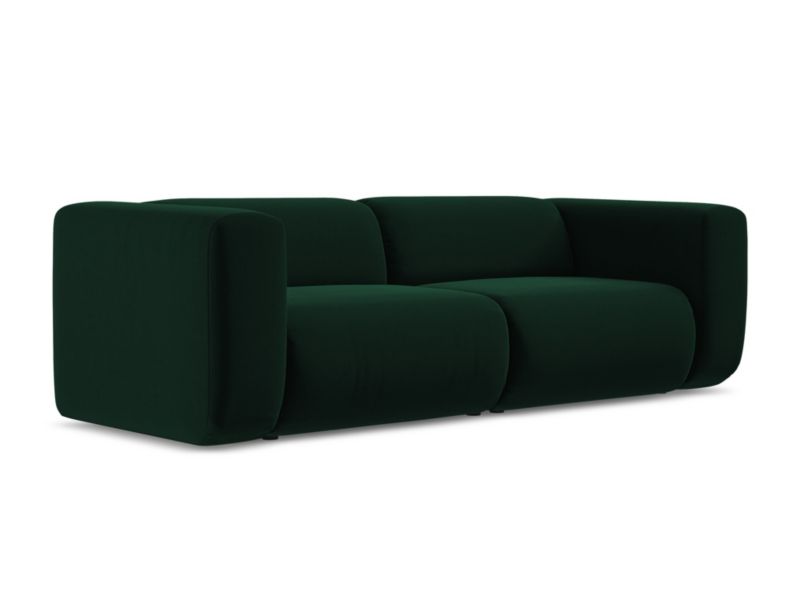 3-osobowa kanapa modułowa LaMiaSofa Bari z tkaniny welwetowej 228x89 cm butelkowa zieleń 1 szt.