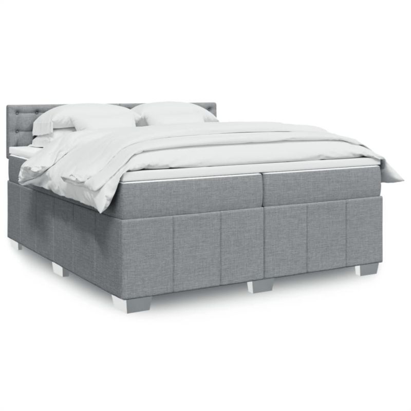 Łóżko kontynentalne WaszeMeble 200x200 cm jasnoszare WM-3289489 1 szt.