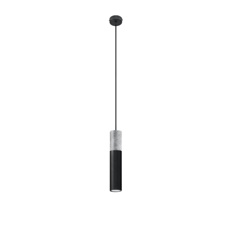 Lampa sufitowa wisząca Sollux Lighting Borgio 6491 czarno-szara szerokość 8 cm 1xGU10 x 40W 1 szt.