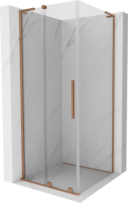 Kabina prysznicowa Mexen Velar L rozsuwana 100 x 100 cm transparent miedź szczotkowana 1 szt.