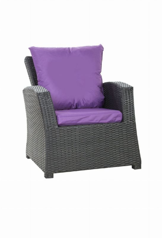Poduszka na fotel ogrodowy Technorattan, Setgarden, 56x52x7cm + 56x50cm Fioletowa dwustronne Poduszki na krzesło ogrodowe, 2szt