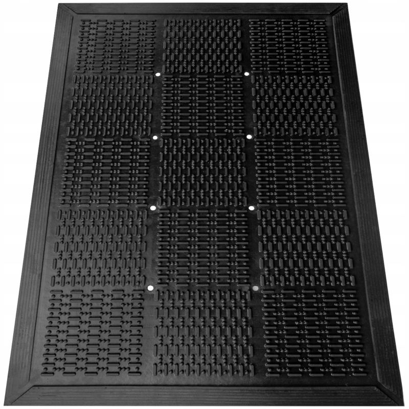 Wycieraczka gumowa Deco4Home Flowa pod drzwi 60 x 90 cm czarna 1 szt.