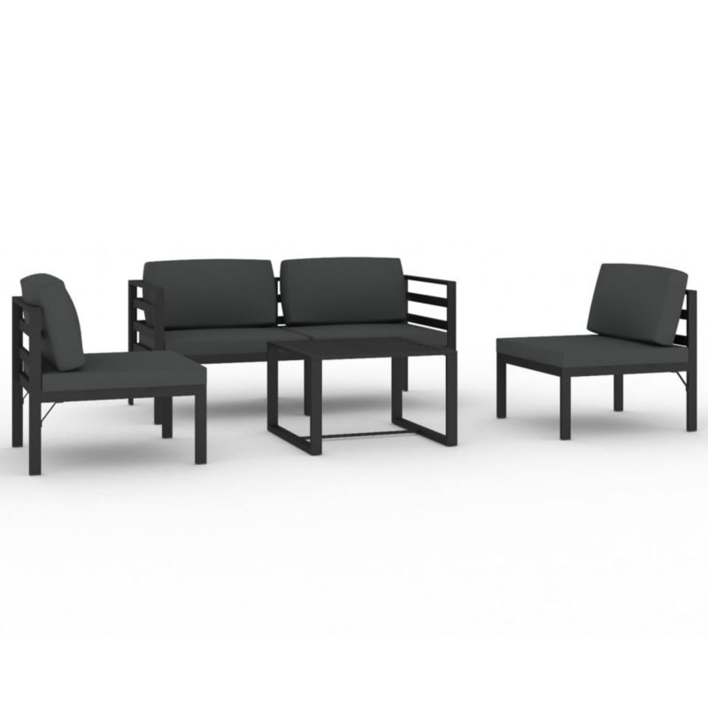 Zestaw mebli ogrodowych wypoczynkowy WaszeMeble 4-osobowy aluminium szary z poduszkami WM-3107788 1 kpl