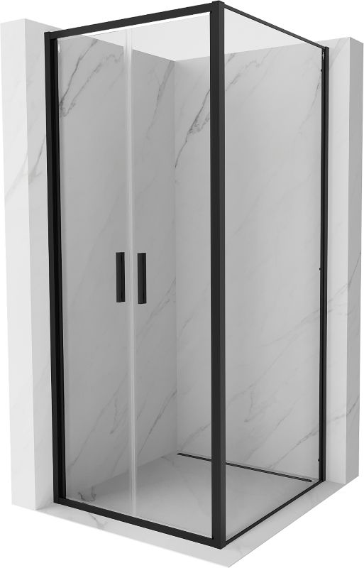 Kabina prysznicowa Mexen Exo uchylna 80 x 80 cm transparent czarna 1 szt.