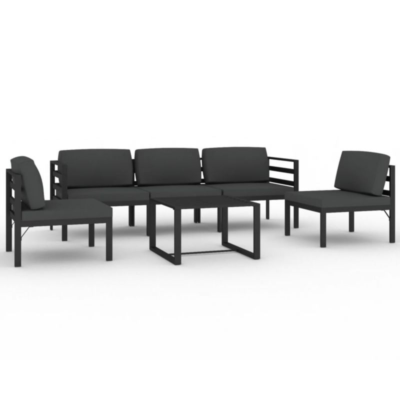 Zestaw mebli ogrodowych wypoczynkowy WaszeMeble 5-osobowy aluminium szary z poduszkami WM-3107791 1 kpl