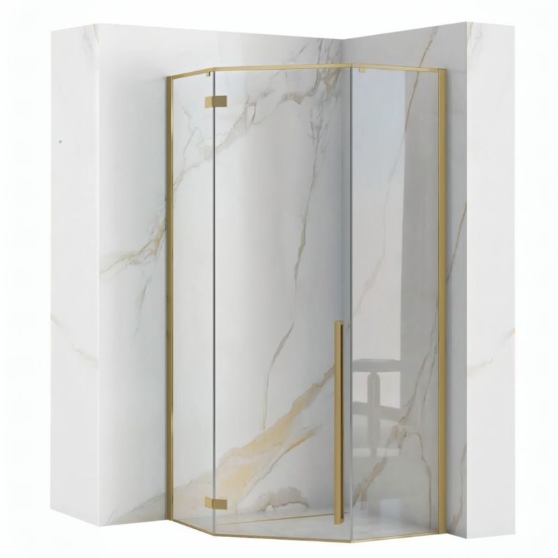 Kabina Prysznicowa Rea Diamond Złota Szczotkowana 90X90X195Cm 1 Szt