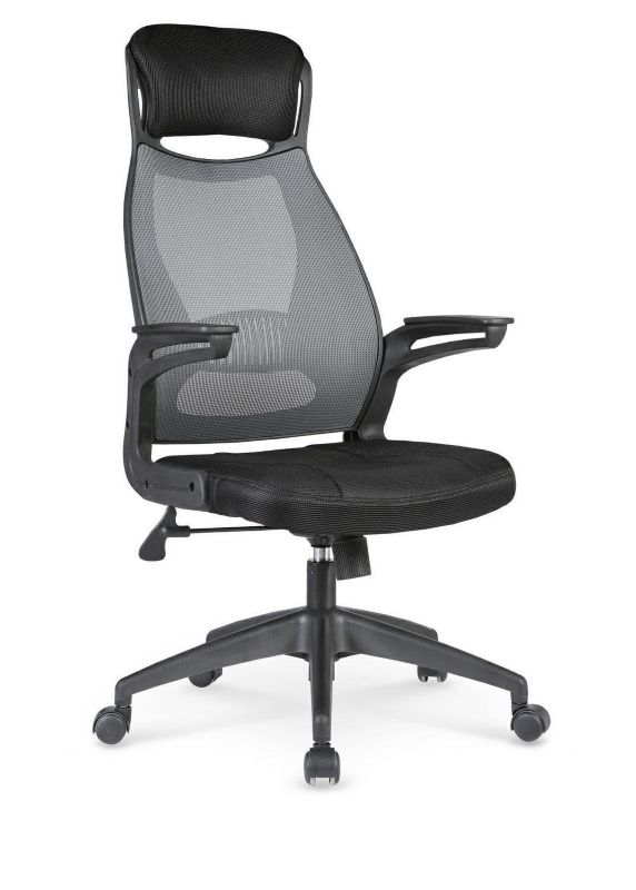 Fotel biurowy ergonomiczny Nicko INTESI z zagłówkiem szary czarny obrotowy do biura 1 szt.