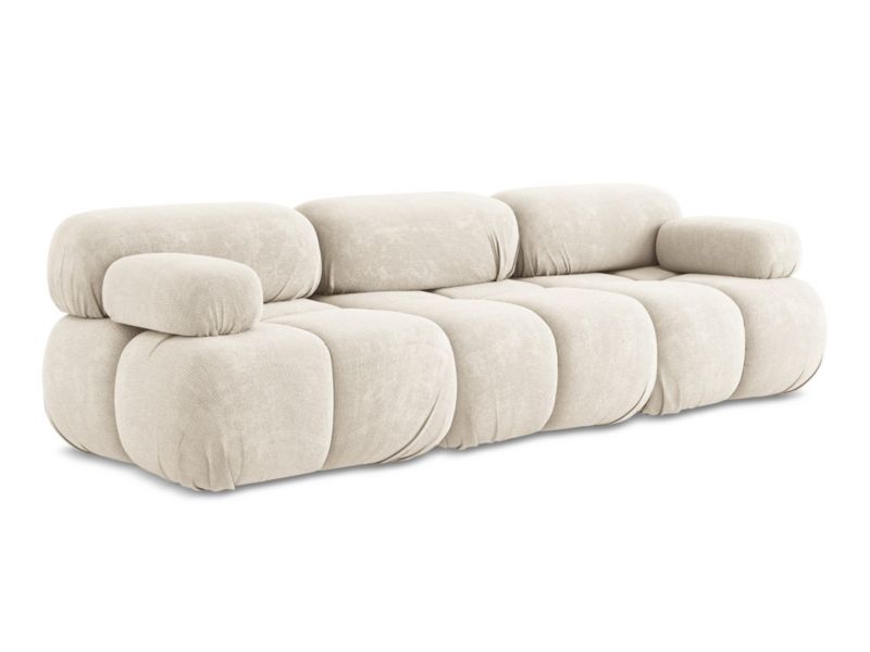 3-osobowa kanapa modułowa LaMiaSofa SANREMO z tkaniny szenilowej 285x96 cm jasny beż 1 szt.