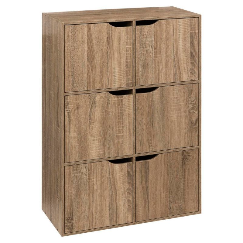Komoda Kali 5FIVE SIMPLY SMART komoda wąska 6 szafek nowoczesna drewniana 100 cm naturalna do przedpokoju 1 szt.
