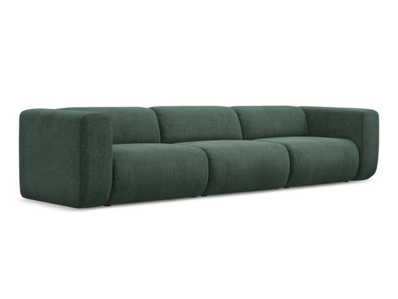 4-osobowa kanapa modułowa LaMiaSofa Bari z tkaniny szenilowej 319x89 cm zielony 1 szt.