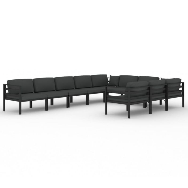 Zestaw mebli ogrodowych wypoczynkowy WaszeMeble 10-osobowy aluminium szary z poduszkami WM-3107825 1 kpl