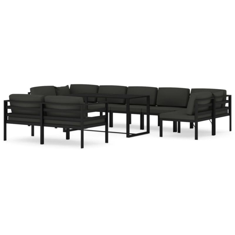 Zestaw mebli ogrodowych wypoczynkowy WaszeMeble 9-osobowy aluminium szary z poduszkami WM-3115927 1 kpl