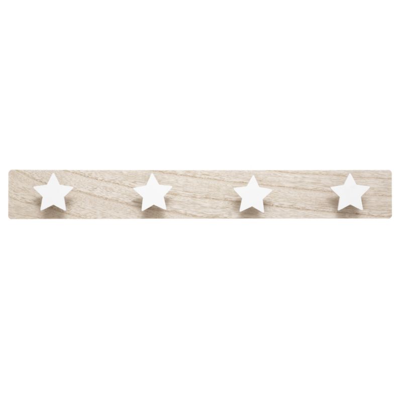 Dziecięcy wieszak z 4 haczykami Stars Atmosphera brązowy biały 55 cm 1 szt.