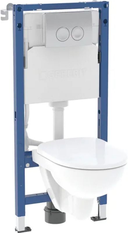 Stelaż podtynkowy Geberit Duofix Basic Rimfree Delta25 z miską WC, deską i przyciskiem chrom 1 szt.