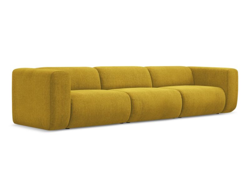 4-osobowa kanapa modułowa LaMiaSofa Bari z tkaniny szenilowej 319x89 cm musztardowy 1 szt.