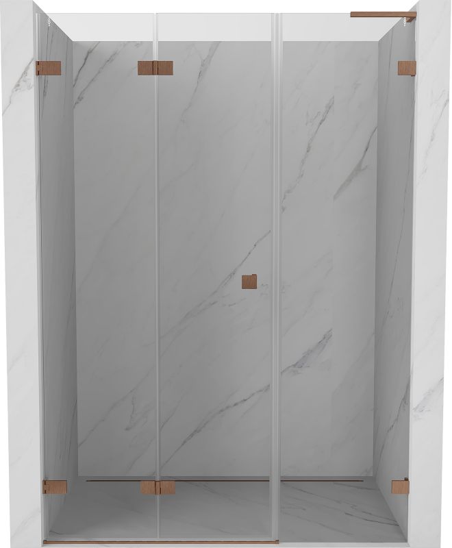 Drzwi prysznicowe składane Mexen Lunar-F L miedź szczotkowana 120x200 cm 836SL-120-050-65-00-L 1 szt.