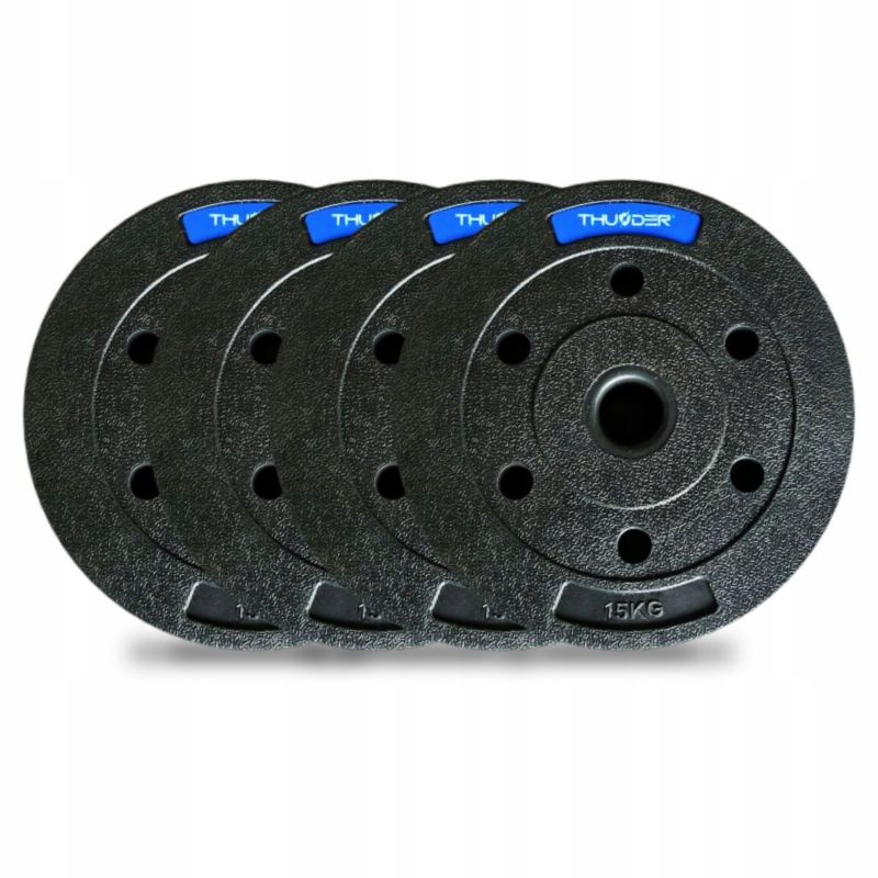 Zestaw obciążeń bitumicznych THUNDER SET-B-13-60KG 4x15kg talerze kompozytowe 31mm 4szt.