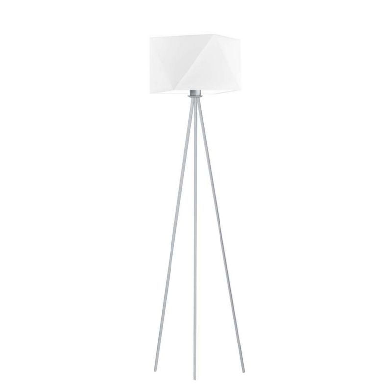 Lampa stojąca Volta Light Factory podłogowa trójnóg z abażurem srebrny/biały diament JOLLY 1szt.