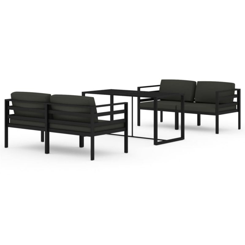 Zestaw mebli ogrodowych wypoczynkowy WaszeMeble 4-osobowy aluminium szary z poduszkami WM-3115924 1 kpl