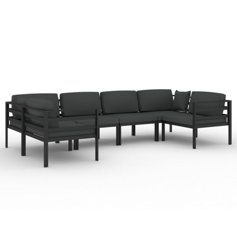 Zestaw mebli ogrodowych wypoczynkowy WaszeMeble 6-osobowy aluminium szary z poduszkami WM-3107811 1 kpl