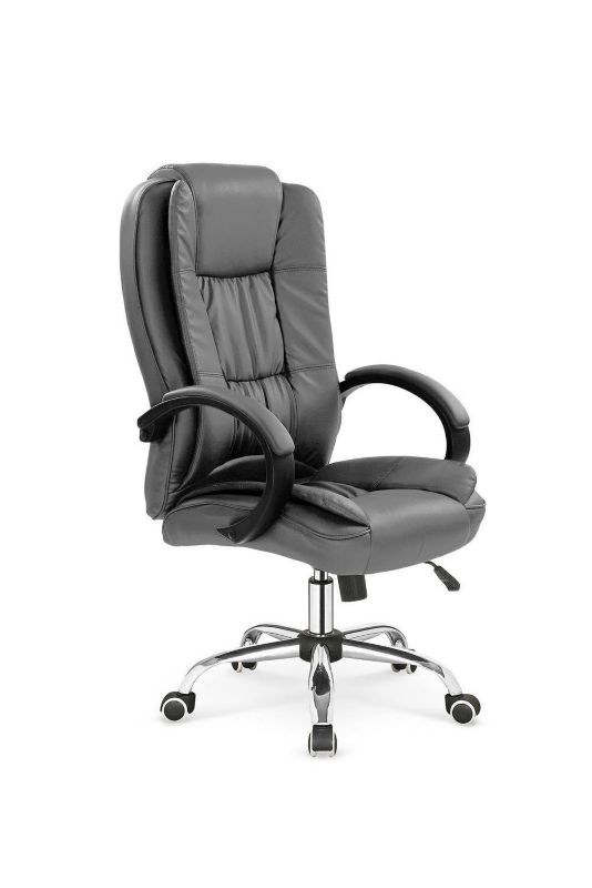 Fotel biurowy ergonomiczny Motion INTESI skórzany szary obrotowy z regulacją do biura 1 szt.