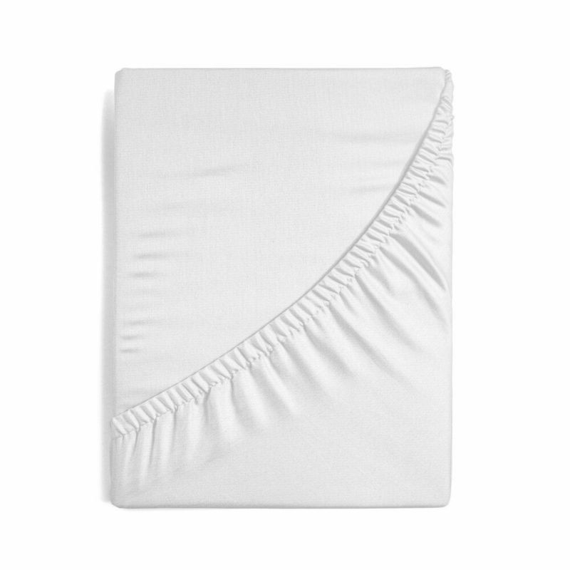 Prześcieradło JERSEY Eurofirany 90 x 200 x 25 cm białe bawełniane z gumką szt. 1