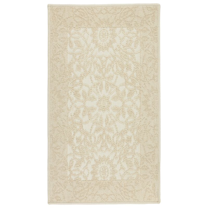 Dywanik łazienkowy Lino 73x135 cm e-floor bawełna egipska ornament beżowy 1 szt