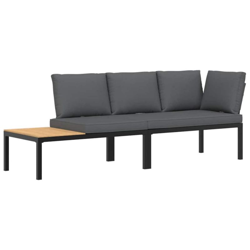 Zestaw mebli ogrodowych wypoczynkowy WaszeMeble aluminium czarny z poduszkami WM-3283684 1 kpl