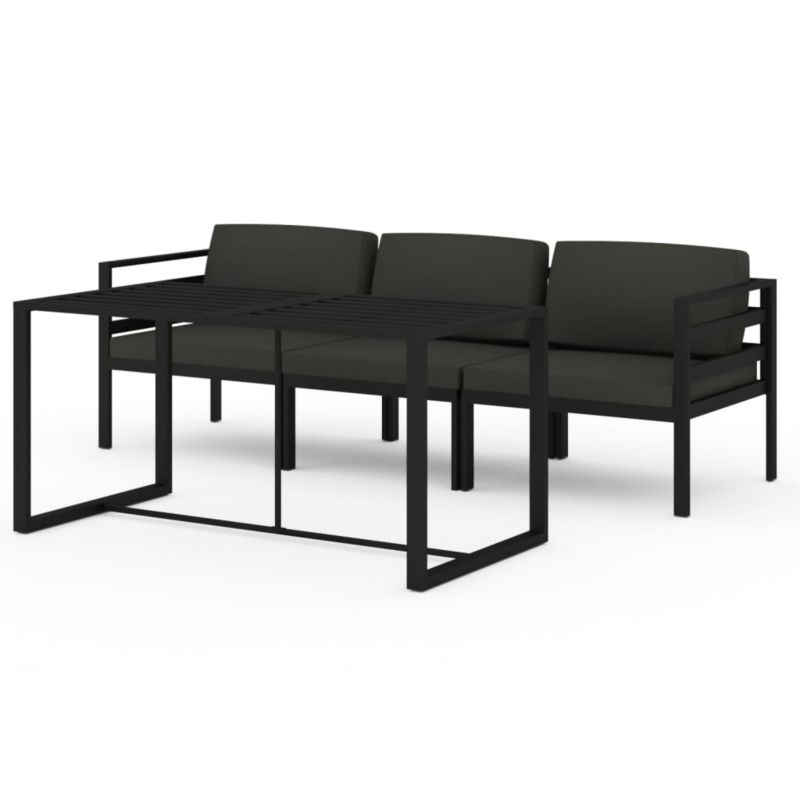 Zestaw mebli ogrodowych wypoczynkowy WaszeMeble 3-osobowy aluminium szary z poduszkami WM-3115917 1 kpl