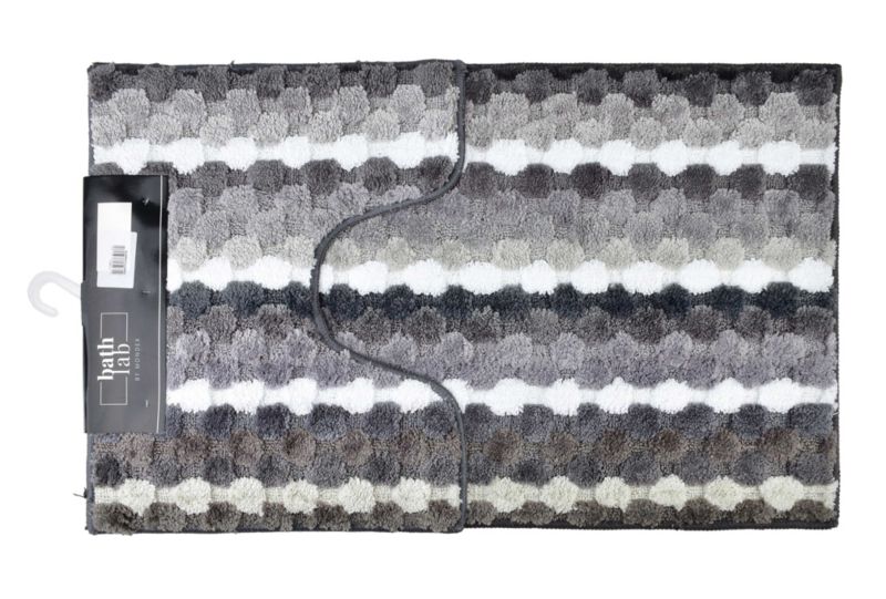 Dywaniki łazienkowe Mondex ZAC Paski 50x90/50x40 cm szare 2 szt.