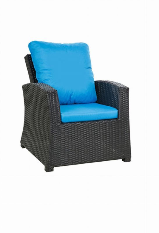 Poduszka na fotel ogrodowy Technorattan, Setgarden, 56x52x7cm + 56x50cm Niebieska dwustronne Poduszki na krzesło ogrodowe, 1szt