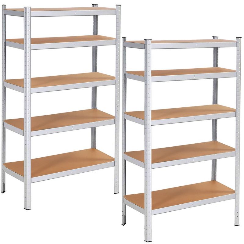 Regały metalowe magazynowe Springos 180x90x40cm 875kg 5 półek do garażu, piwnicy 2 szt.