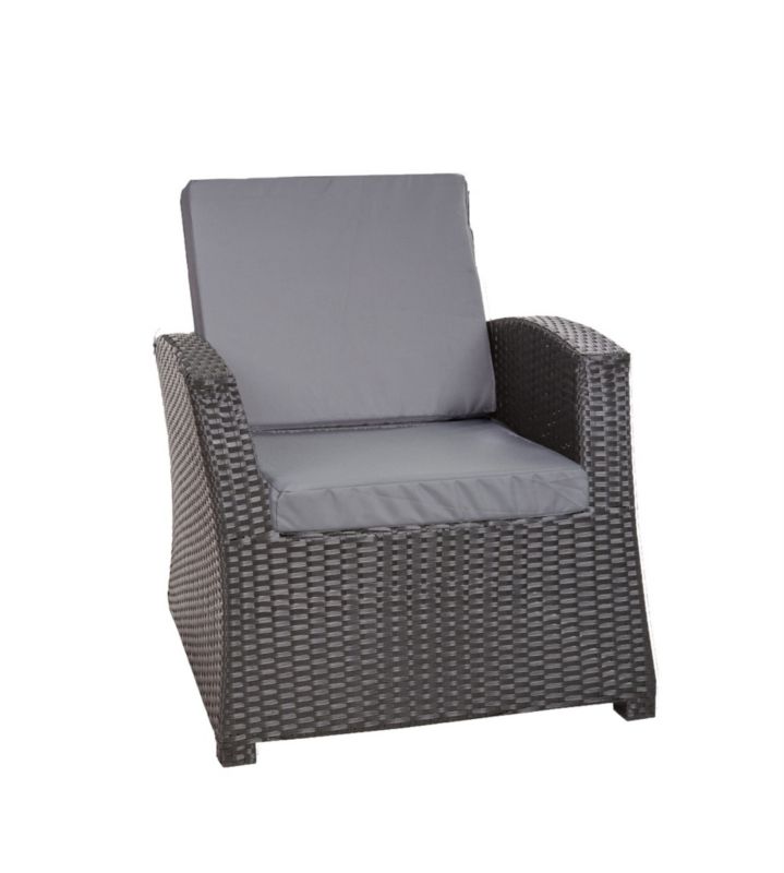 Poduszka na fotel ogrodowy Technorattan, Setgarden,56x52x7cm Szara dwustronne Poduszki na krzesło ogrodowe, 2szt