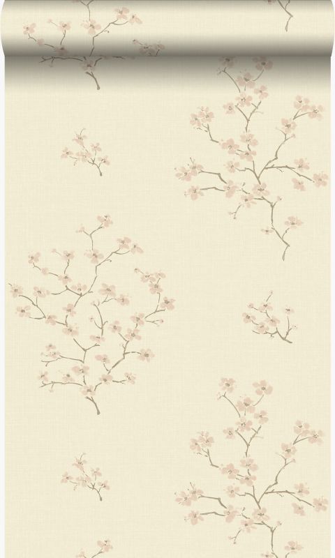 Tapeta Origin Wallcoverings kwitnąca gałąź beżowymIróżowym 53 cm x 10.05 m - 1 rol.