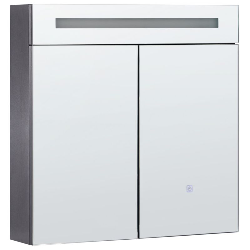 Szafka łazienkowa wisząca z lustrem LED Jaramillo 60 cm 60 cm Czarny 1 szt.
