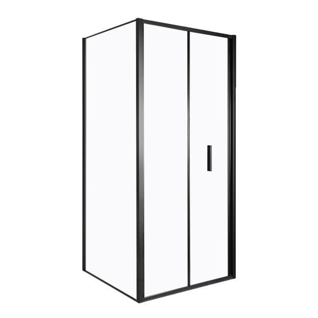 Kabina prysznicowa Kerra Solid DH+SC 90 x 100 BL szkło transparentne 6 mm, profile czarne, drzwi składane 1 szt.