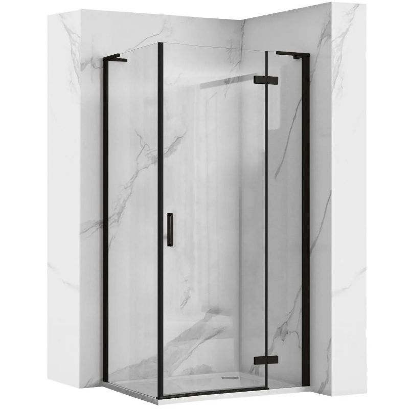 Kabina Prysznicowa Narożna Rea Hugo 80X80X200,5Cm Czarny 1 Szt