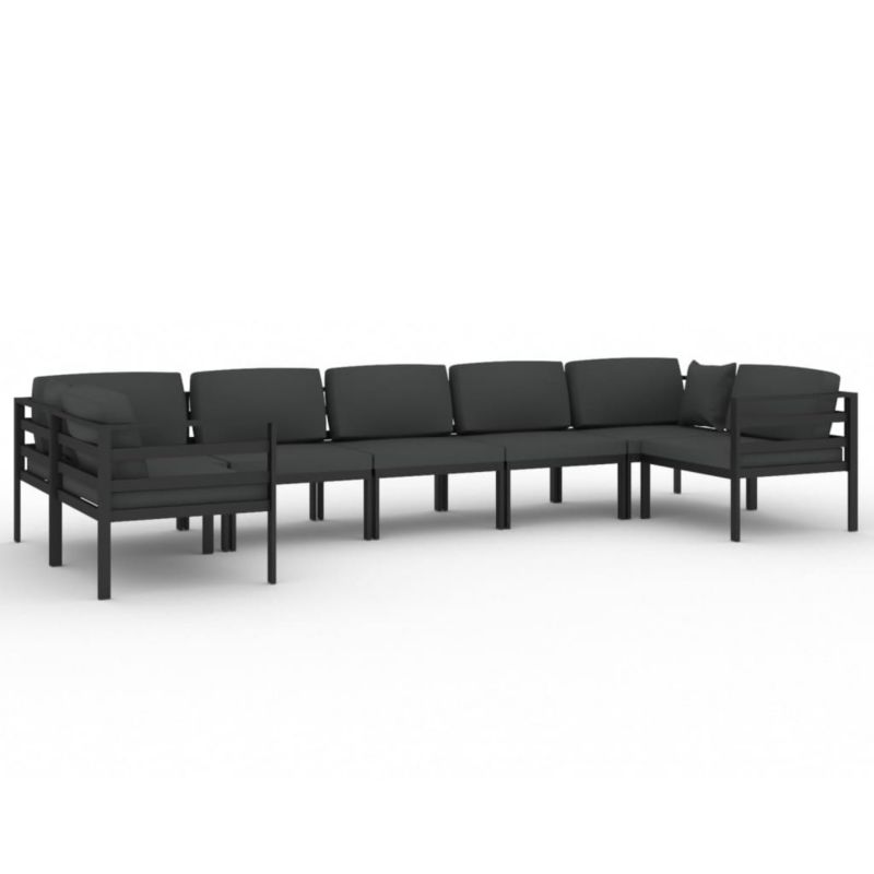 Zestaw mebli ogrodowych wypoczynkowy WaszeMeble 7-osobowy aluminium szary z poduszkami WM-3107813 1 kpl