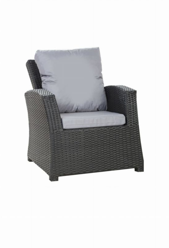 Poduszka na fotel ogrodowy Technorattan, Setgarden, 56x52x7cm + 56x50cm Szara dwustronne Poduszki na krzesło ogrodowe, 1szt
