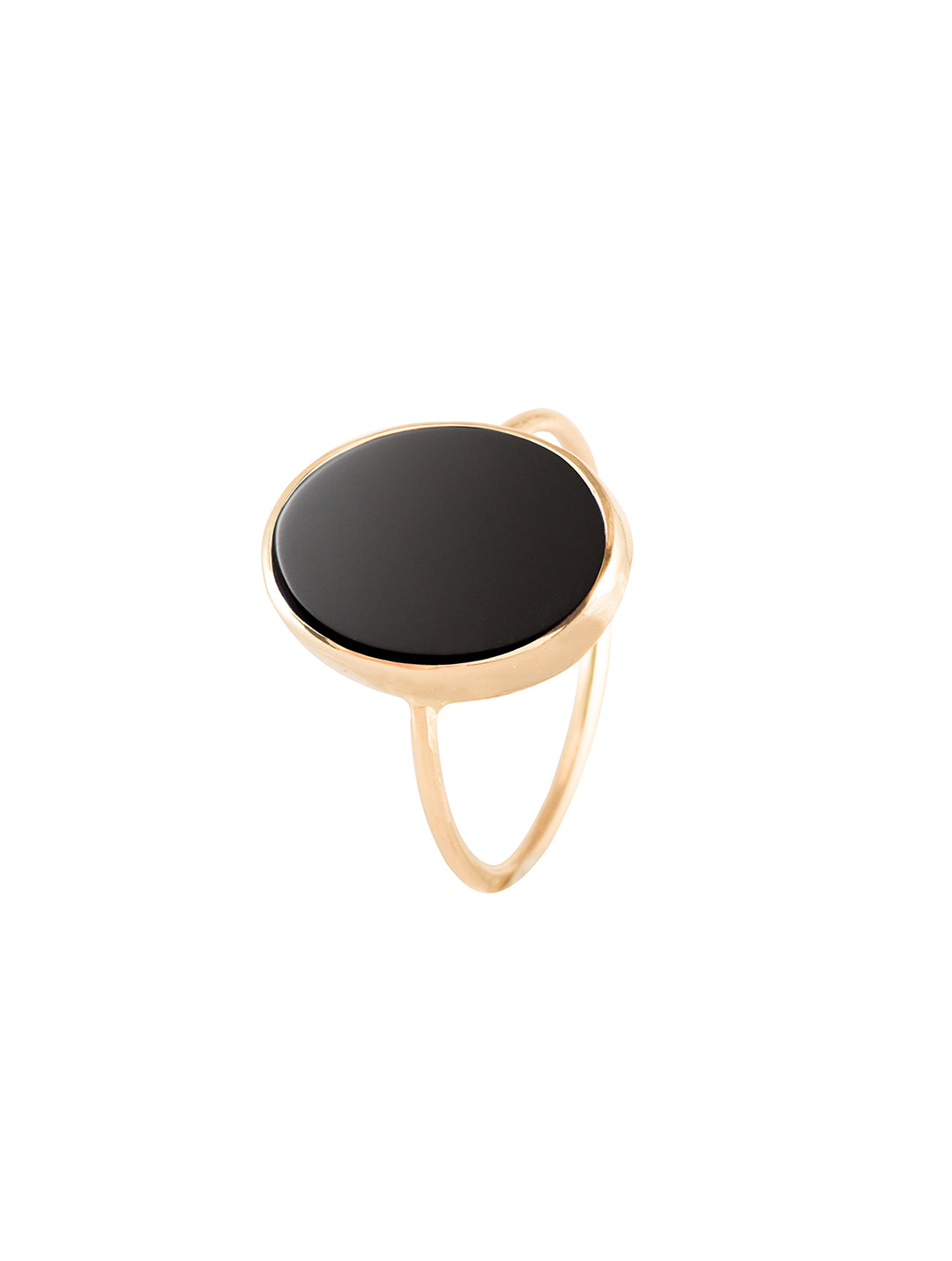 Onyx Ring - pierścionek z dużym, owalnym onyksem, 17