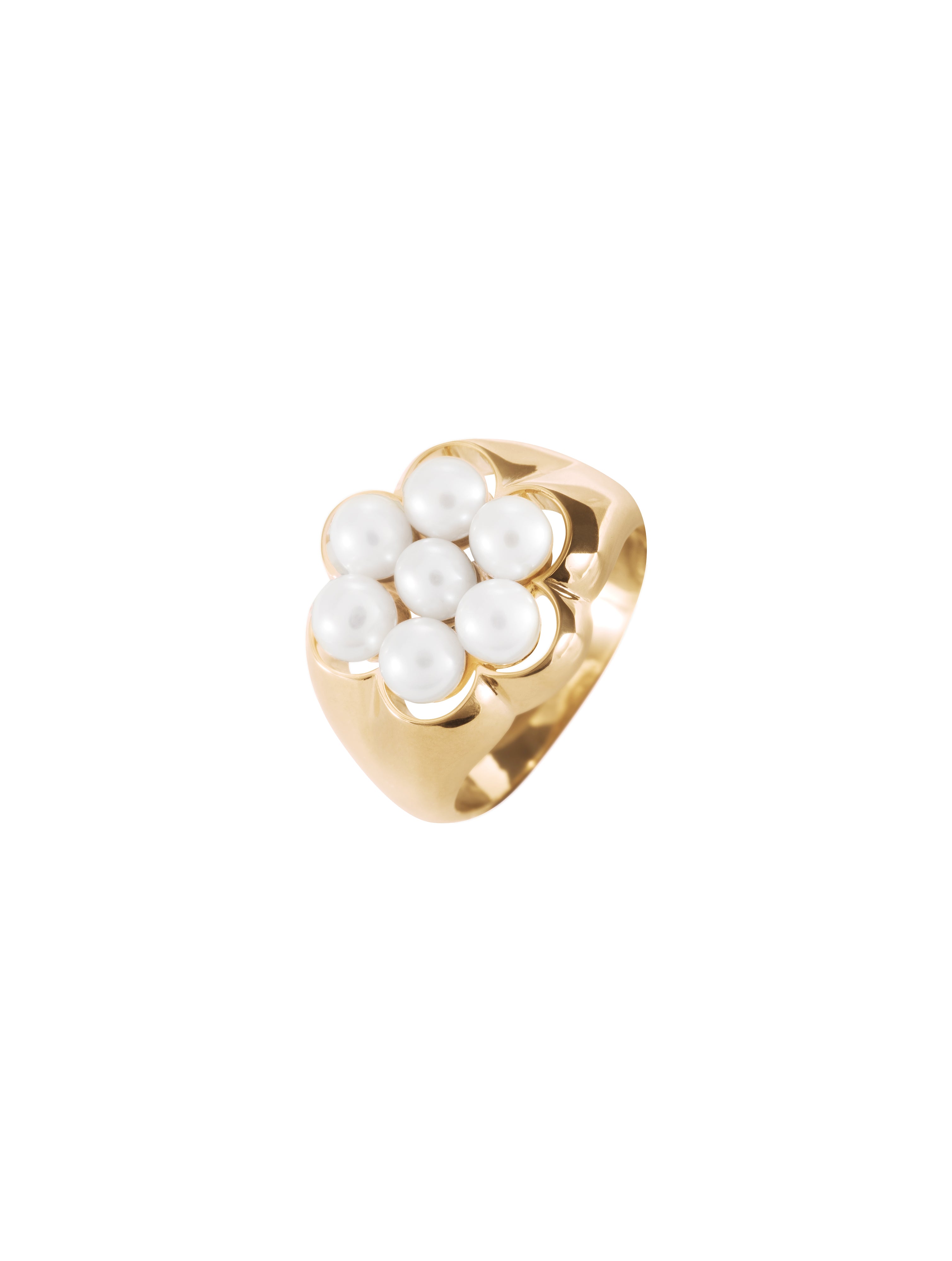 Pearl Bloom Signet - sygnet przypominający kwiat z perłami, 17