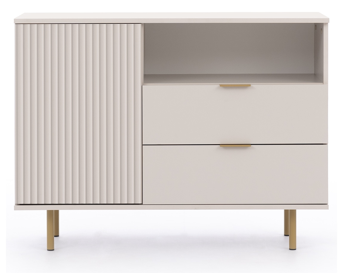 Wąska komoda z szufladami do salonu 107 cm NAMASTE kaszmir