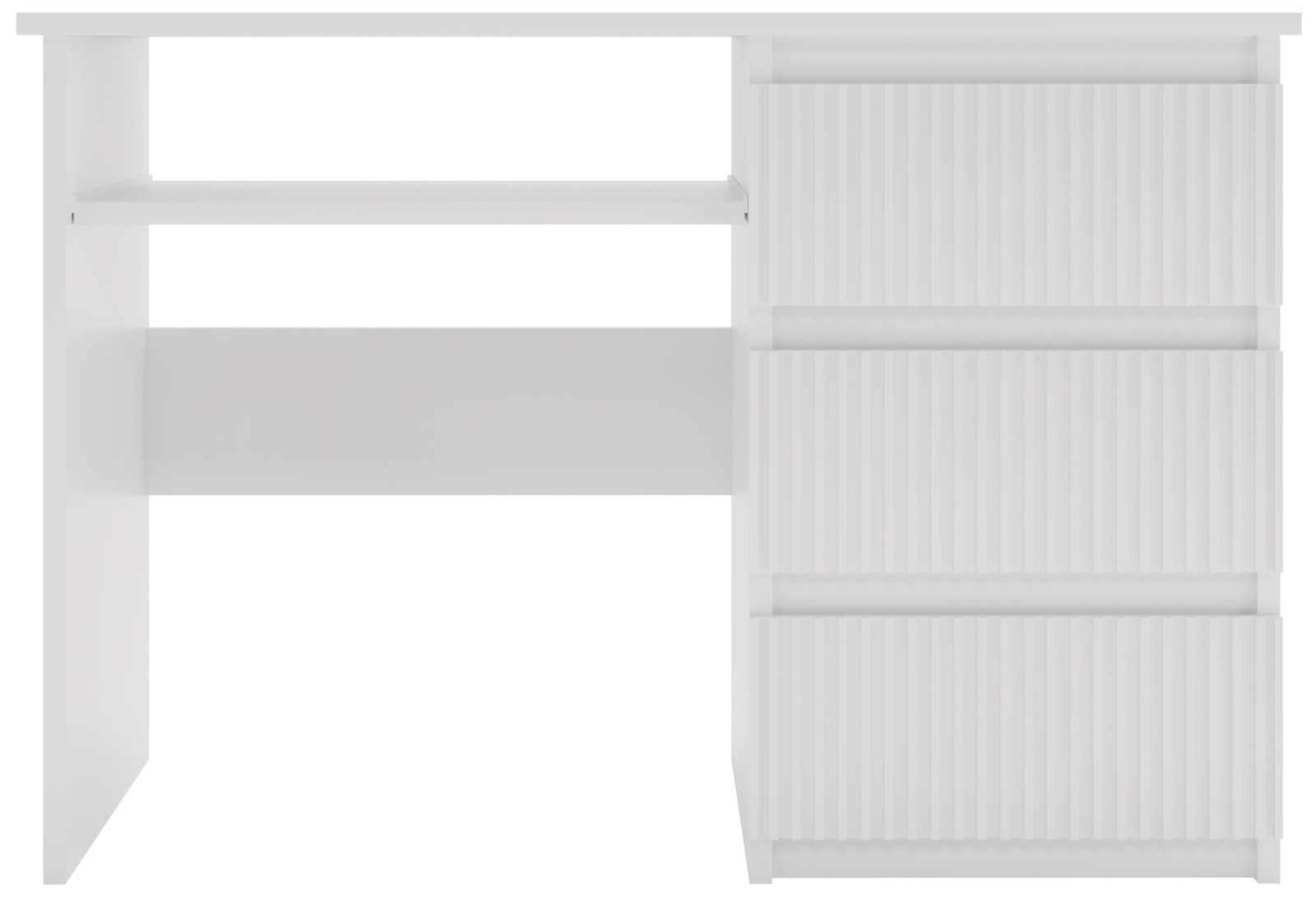 Nowoczesne białe biurko z szufladami 110 cm CRAFTON