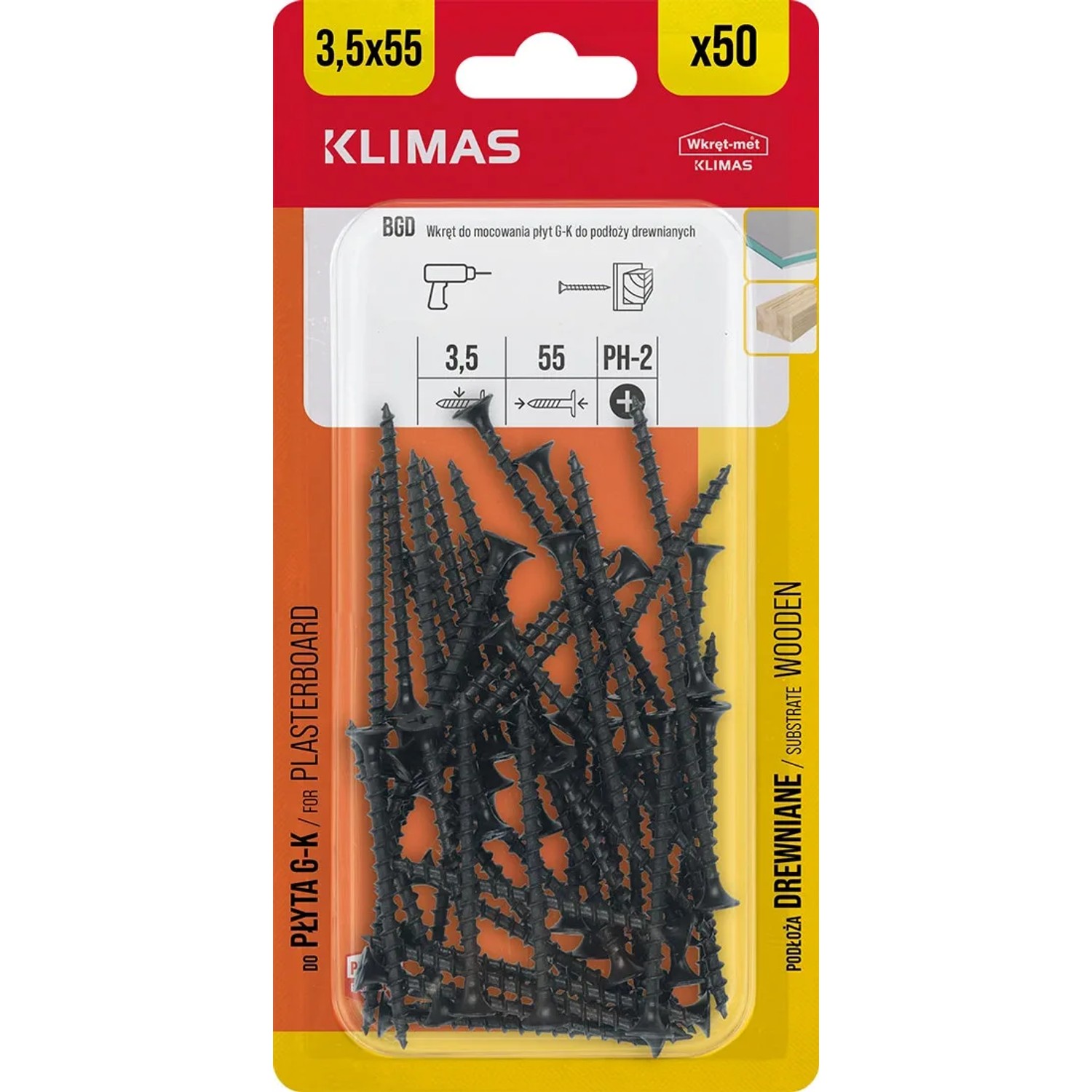 Wkręt-met Wkręt fosfatowany do drewna 3,5 mm x 55 mm
