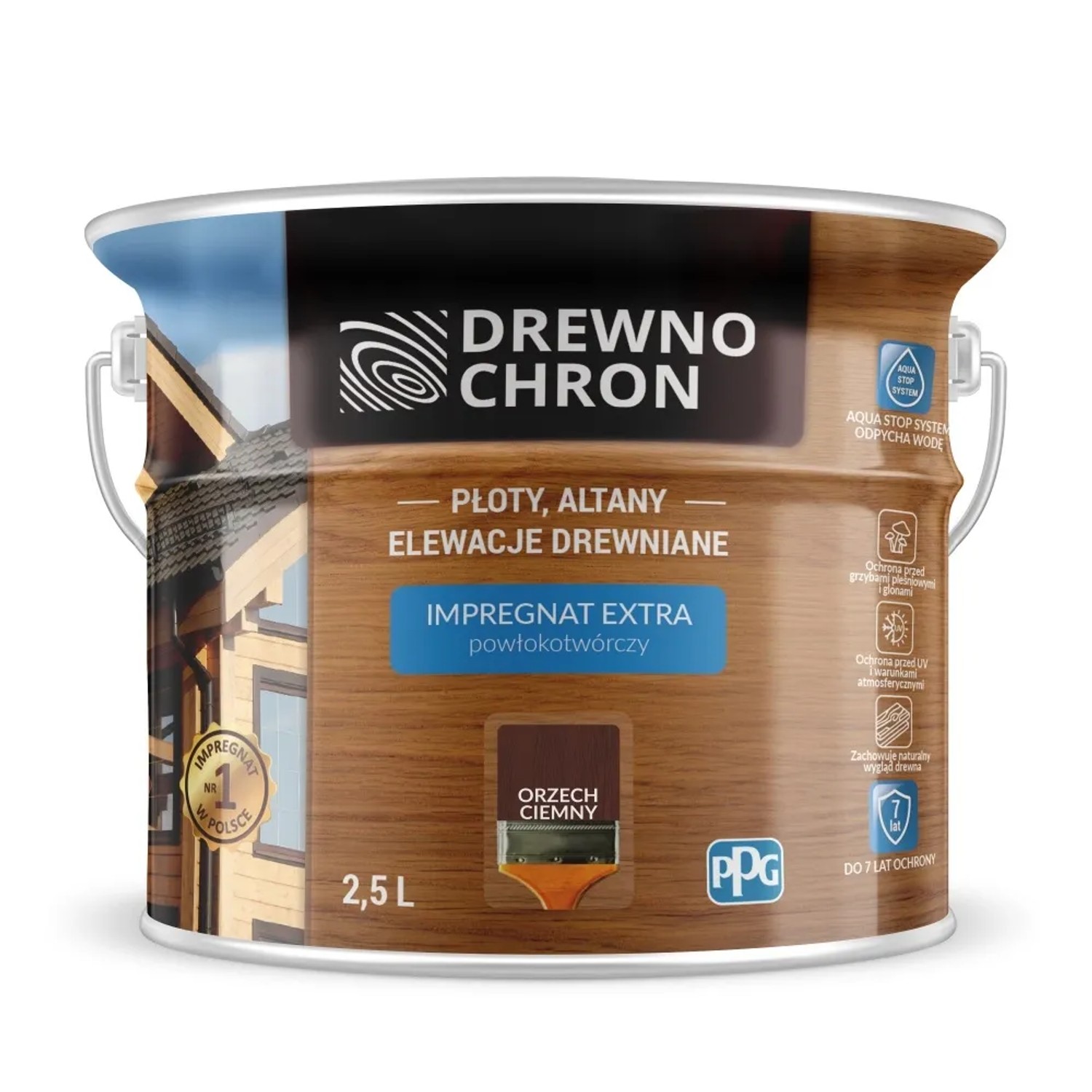 Drewnochron Impregnat Extra powłokotwórczy orzech ciemny - 2,5L