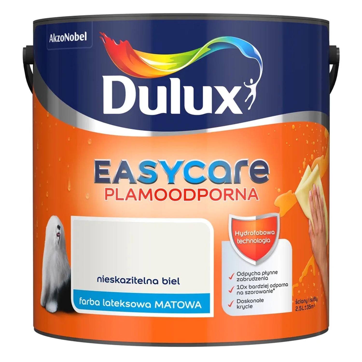 Farba plamoodporna Dulux Easy Care nieskazitelna biel 2,5 l